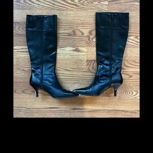 Coach Glossy Black Over the Knee Boots
